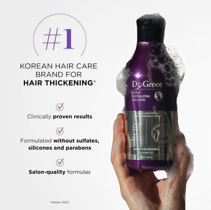Dr. Groot Thickening Serum, Shampoo, Conditioner, and Scalp Treatment Set for Hair Loss – Clinical Results with Biotin and Rosemary for Hair Thinning, Shedding, Scalp Repair and Treatment