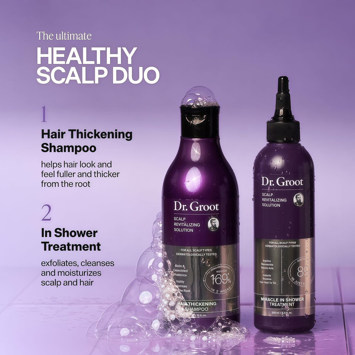Dr. Groot Hair Thickening Shampoo, Korean Hair Care with Biotin, Rosemary Oil to Help Volumize Thinning, Damaged Hair, Hydrate Hair and Scalp, Biotin Shampoo, Scalp Revitalizing Solution